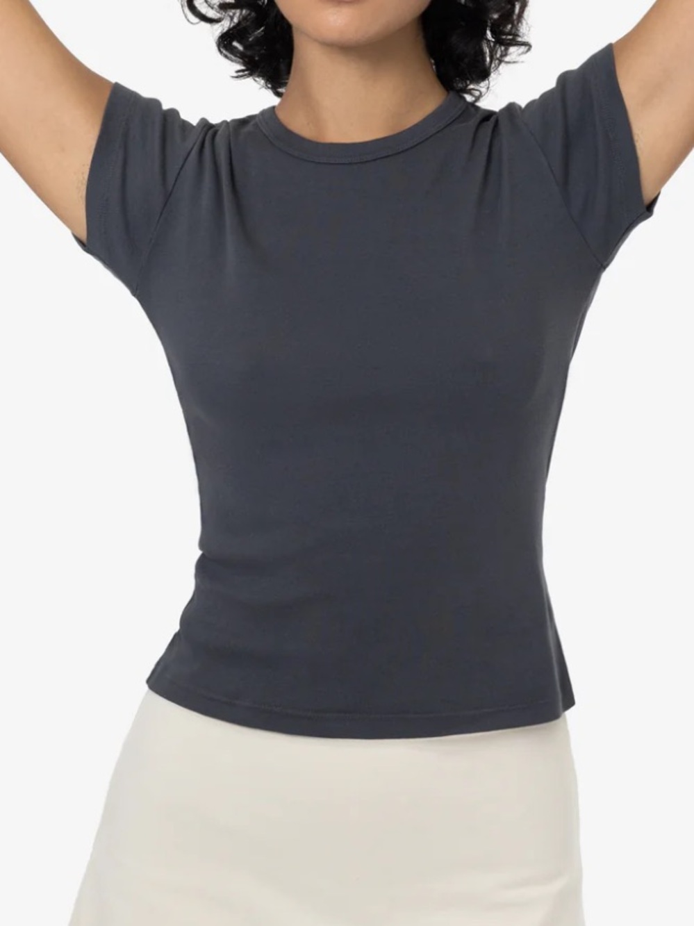 Los Angeles apparel garment dye cap sleeve baby rib tee